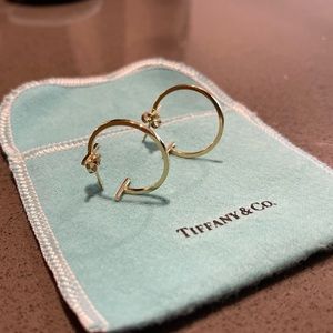 Tiffany & Co. T Collection Hoop Earrings - 18k Yellow Gold